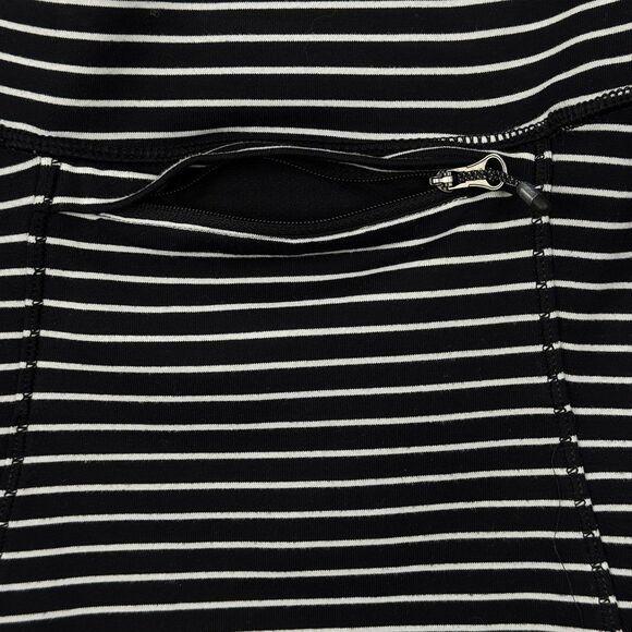 LULULEMON Black White Stripe Base Runner 1/2 Zip Rulu Active Pullover Top Size 4 - Picture 8 of 15